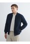 Navy Blue Standard Fit College Collar Men's Knitwear Cardigan - 2