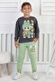 Male Child Labubu Print Two Yarn Fabric Set Back to School