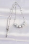 316L Steel Chain Silver Color Row Pearl Stone Necklace - - 2