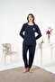 Women's Winter Floral Motif Interlock Ribbed Pajama Set - 3