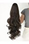 Dark Auburn Buckle Ponytail Hairpiece - Real Hair Texture - 2