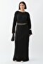 Openwork Black Knitwear Dress