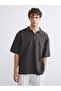 Giyçık Store Brown Regular Fit Short Sleeve 100% Linen Men's Shirt