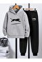 Children's Printed Hooded Sweatshirt and Sweatpants Set 3 Thread Raster for Autumn/Winter