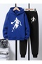 Children's Printed Hooded Sweatshirt and Sweatpants Set 3 Thread Raster for Autumn/Winter
