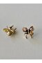 Women's Butterfly Model Pearl Stone Earrings - 5