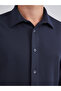 Navy Blue Comfortable Fit Long Sleeve Men's Shirt - 3