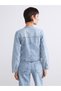 Women's Indigo 100% Cotton Crew Neck Jacket - 4