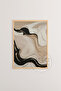 3 Piece Raw Color Real Wood Framed Painting Set - Model 3 - 2