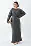 Openwork Anthracite Knitwear Dress - 6