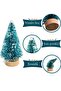 12Pcs 10cm Blue Green Glittering Christmas Tree + 2m Led Light Party Ornament Decoration Ornament - 2