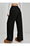 Black High Waist 3 Thread Sweatpants - 2