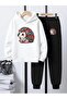 Children's Printed Hooded Sweatshirt and Sweatpants Set 3 Thread Raster for Autumn/Winter