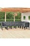 8 Piece Garden Lounge Set Black and Grey Poly Rattan