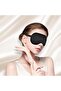Silk Sleep Eye Mask with Elastic Strap, Soft Blindfold for Travel, Black - 6