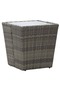3 Piece Bistro Set Poly Rattan and Tempered Glass Grey - 8