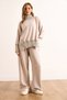 Women's Beige Premium Knitwear Detailed Modal Bottom and Top Set Tkm-19000429 - 4