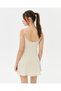 Cream Jumpsuit Sport Dress - Organic Cotton, Adjustable Straps, Dress with Inner Shorts - 2