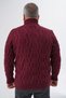 Plus Size Men's Burgundy Fisherman's Hair Braided Wool Sweater Trist-2119 - 4