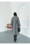 Shilsee Women's Gray Double Breasted Collar Belted Apolets Pocket Coat - 6