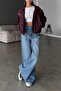 Velisse Women's Burgundy Balloon Sleeve Bomber Leather Jacket - 6