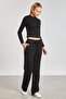 Women's Long Sleeve Modal Two-Piece Set - Black