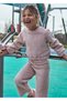 Girl's Diamond Patterned Wide Leg Suit - Pink