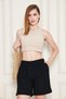 Women's Summer Muslin Fabric Comfortable and Fresh 3-Piece Shorts with Pocket Detail - 2