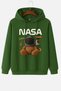 3 Yarn Combed Cotton Unisex Nasa Teddy Bear Printed Hooded Sweatshirt