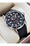 Men's Wristwatch with Calendar Sapphire Glass 24 Months Warranty Silicone Band Steel Case Adg1229Sz