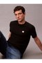 Men's Crew Neck Slim Fit Short Sleeve Cotton Black T-Shirt Lv04Rc272G-Ub1 - 3