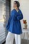 Basic Summer Tunic with Layered Sleeves – Cobalt Blue - 3