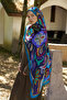 Inspired Density Pattern Shawl - Petrol - 4