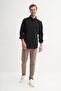 Regular Fit Men's Long Sleeve Shirt Black 23085