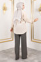 High Waist Palazzo Pants with Velcro Closure Tsd250204 Anthracite - 5