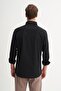 Regular Fit Men's Long Sleeve Shirt Black 23085 - 3