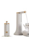 Folding Storage Water Pump, Desktop Quantitative Water Dispenser, White with Gold Accents