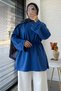 Basic Summer Tunic with Layered Sleeves – Cobalt Blue