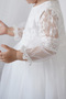 Baby Girl White Dress Tulle Tutu Lace Birthday Party Wedding Special Occasion Girls Kids Evening Dress - 4