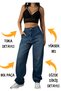 "S-E-R-E-N-A-Y S-E-R-İ-E-S" New Season Women's Baggy Jeans with Buckle Detail on the Waist