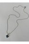 Clover Figure Smoked Color 316L Silver Steel Necklace 60cm - 3