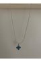 Clover Figure Smoked Color 316L Silver Steel Necklace 60cm - 2