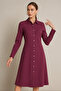 Women's Plum Long Sleeve Midi Shirt Dress - 8