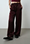 Women's Solid Color Shiny Fabric Wide Leg Elastic Waist Pants - 3