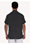 Black and White Striped Viscose Hawaiian Short Sleeve Loose Breathable Lapel Oversized Shirt - 6