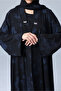 Open Blazer Neck Blue Prints Abaya - 3