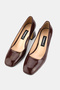 Women's Burgundy Patent Leather Genuine Leather Size 35-41 Medium Heel Classic Shoes - 2
