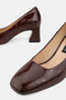 Women's Burgundy Patent Leather Genuine Leather Size 35-41 Medium Heel Classic Shoes - 4