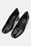 Women's Black Patent Leather Genuine Leather Size 35-41 Classic Shoes with Medium Heels - 2