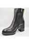 35292 5K Black Genuine Leather Inner Material Genuine Leather Thick Heels (7cm) Women's Ankle Boots - 3